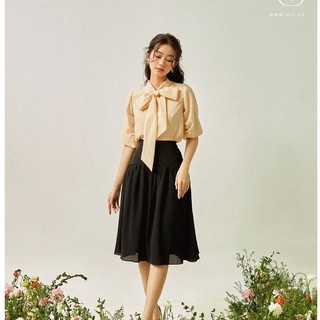 Olv - chân váy box pleated skirt in dark