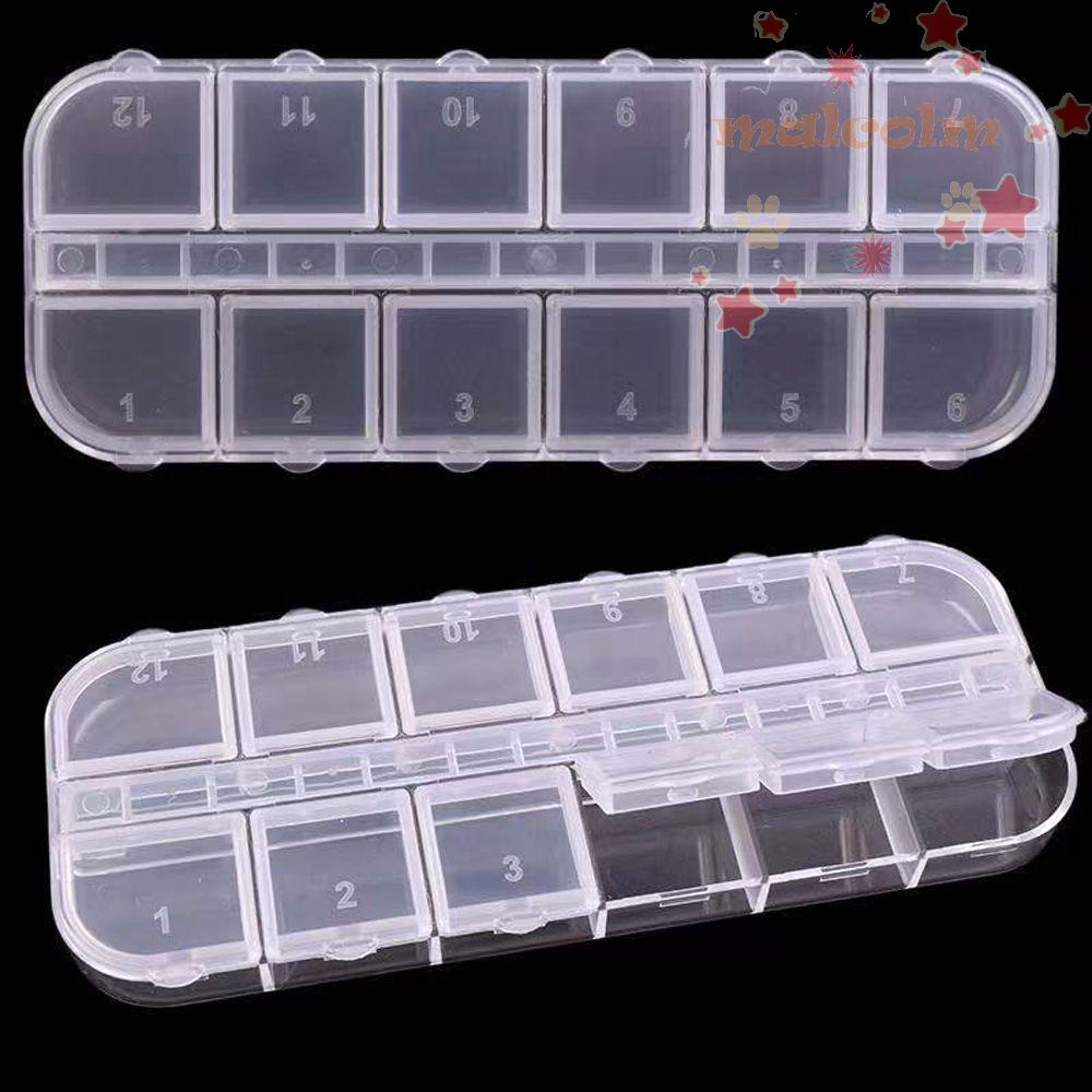 Móng Tay Giả Malcom|Hộp Đựng Phụ Kiện Làm Móng 12 Ngăn|Hộp Rỗng