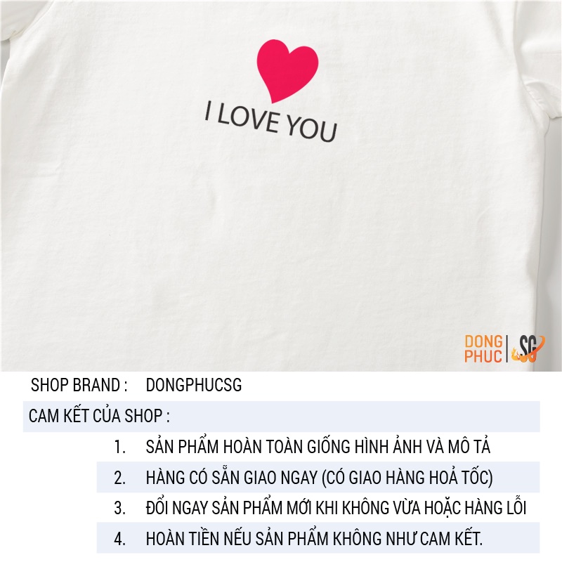 Áo gia đình 3 4 5 người đồ đôi mẹ và bé thun cotton mềm mịn mẫu đồng phục gia đình ILOVEYOU | SG