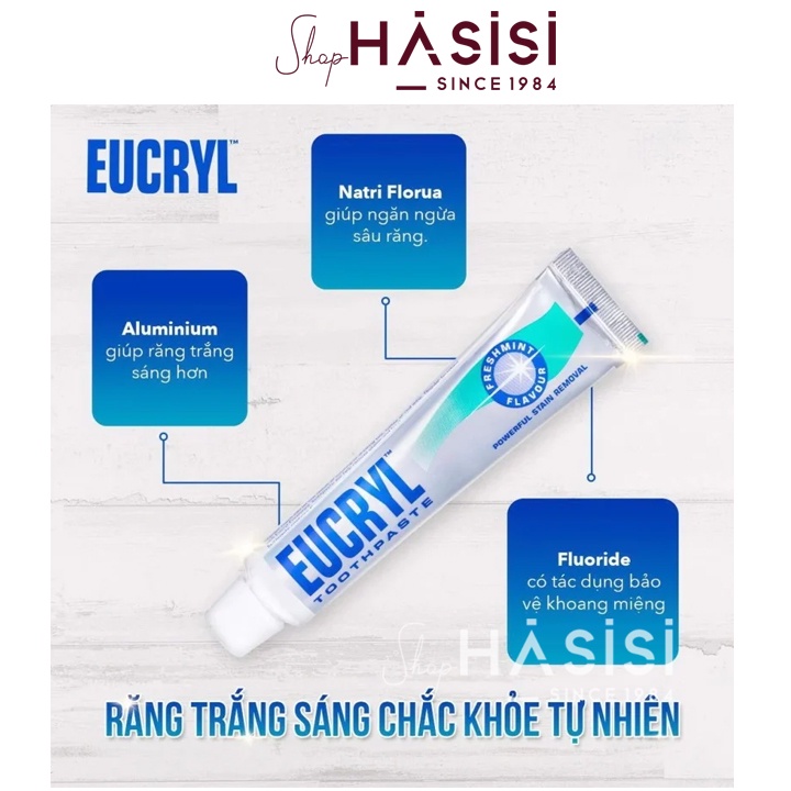 Kem Đánh Răng EUCRYL - Toothpaste Powerful Stain Removal 62g