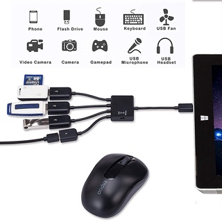 Cáp OTG 4 Đầu Chuyển Cho Android, Từ MicroUSB Sang USB