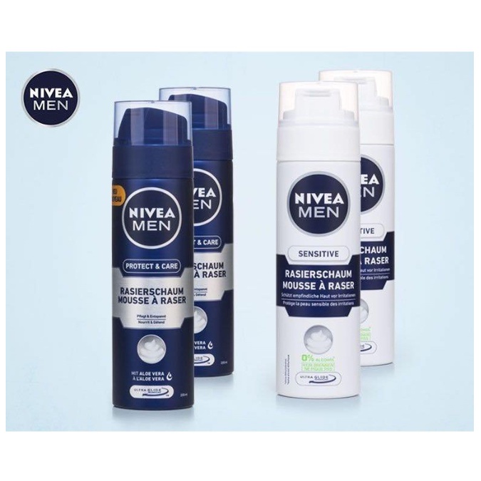 Bọt cạo râu Balea Men &amp; Nivea Men Đức cho cả da nhạy cảm, kem dưỡng sau cạo - Shop Viloet