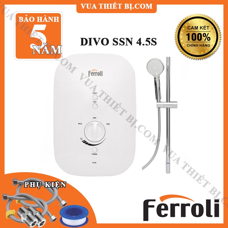 Ferroli DIVO SSN 4.5S 4500w – Không bơm – Máy nước nóng trực tiếp