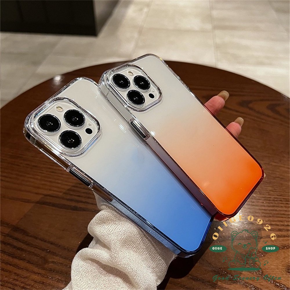 Ốp Điện Thoại PC Cứng Trong Suốt Màu Gradient Cho Iphone 14 / 13 / 12 Pro Max Plus