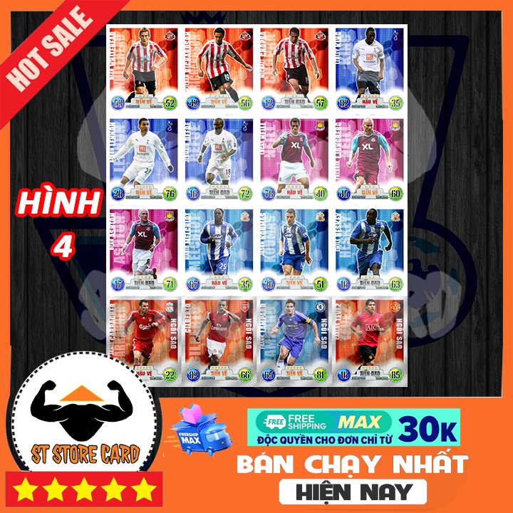Thẻ cầu thủ Ngoại hạng Anh 2007/08 size Poca Match Attax thẻ in custom ST STORE CARD