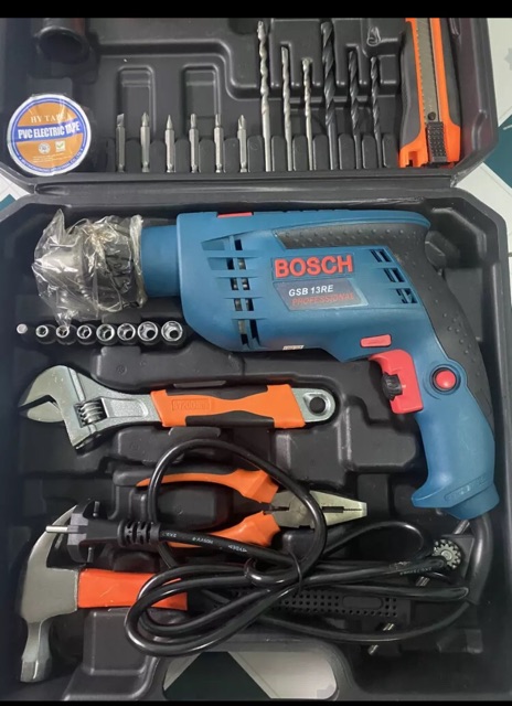 [Chính Hãng] Máy khoan tường sắt gỗ 13 ly Bosch full đồ nghề