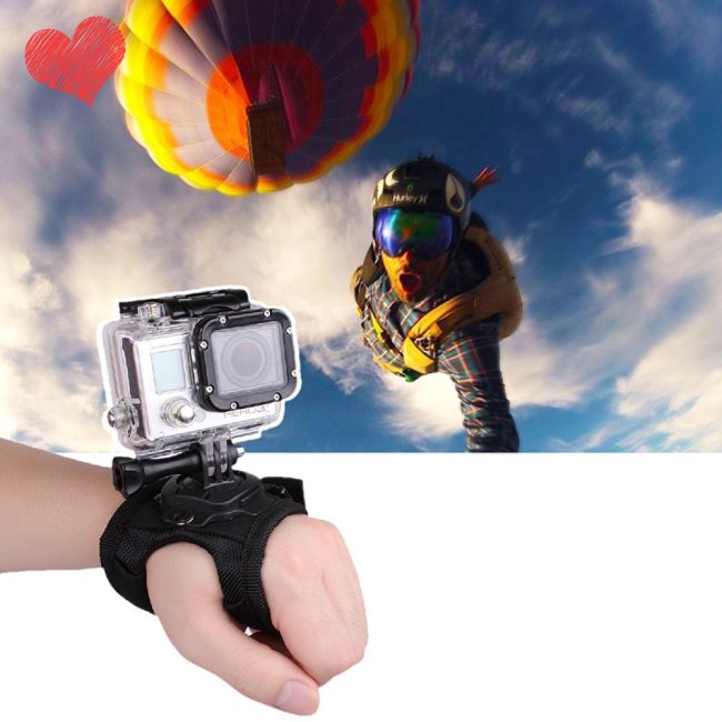 360 Degrees Wrist Band Arm Strap Belt Tripod Mount for GoPro Hero 5/4/3+ Camera