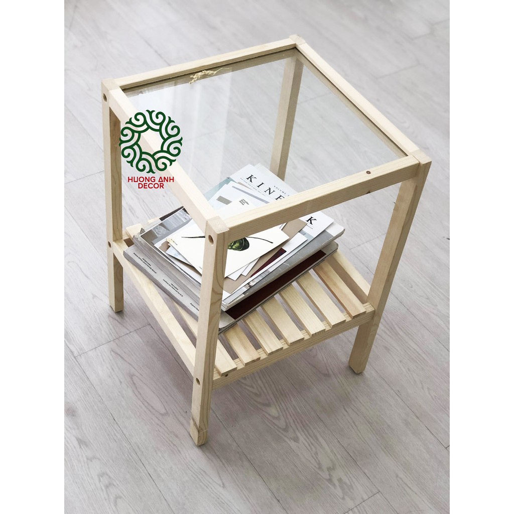 ✜ Kệ gỗ đầu giường, tap kính giường cường lực hương anh decor