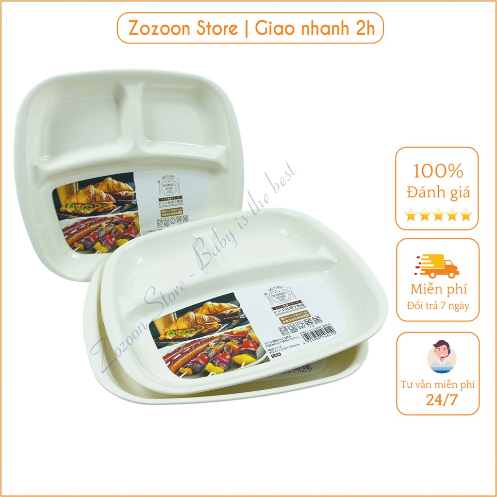 Khay ăn dặm cho bé 3 ngăn Inomata Nhật Bản - Zozoon Store