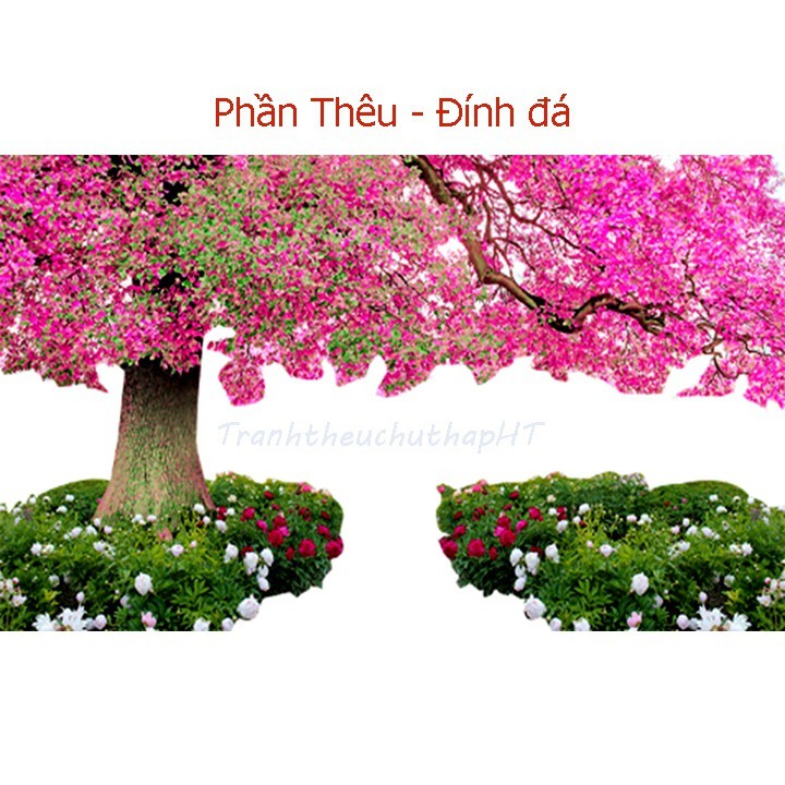 Tranh đính đá, Tranh thêu chữ thập Phong cảnh con đường tình yêu LV185, LV3119 - tự thêu, tự đính