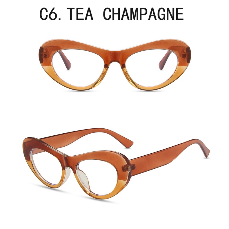 Kính mát SAMJUNE gọng oval mắt mèo họa tiết da báo thời trang cá tính dành cho nữ