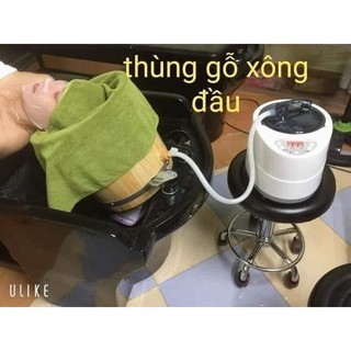Bồn xông đầu dùng trong gội đầu dưỡng sinh, hấp ủ chăm sóc tóc( 1 bồn gỗ + 1 máy xông)