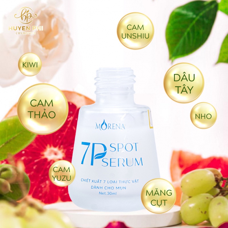 Serum mụn Huyền Phi 30ml làm dịu da giảm mụn ẩn dưỡng ẩm giảm tiết bã nhờn, mụn đầu đen trứng cá Morena 7p Spot Serum