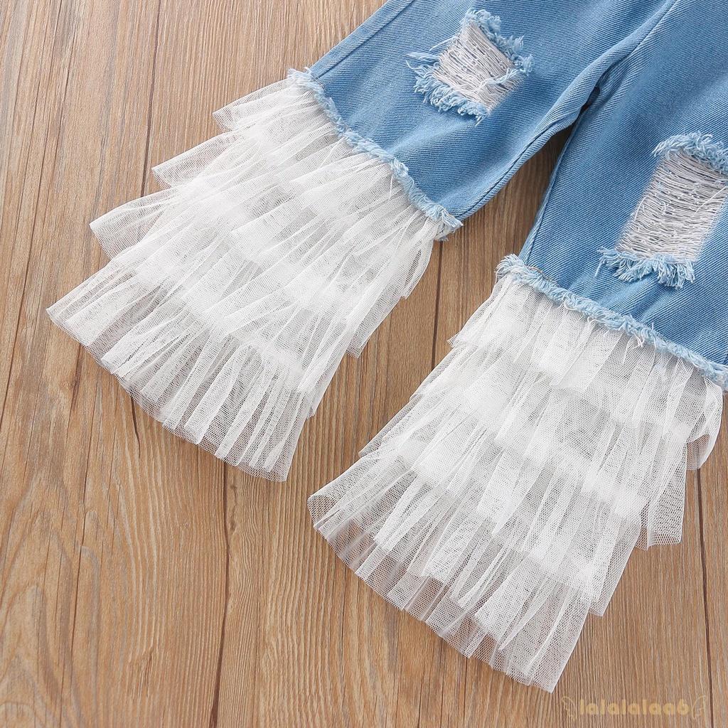 Set Áo Hai Dây Hở Vai + Quần Denim Rách Thời Trang Cho Bé Gái Laa6 | BigBuy360 - bigbuy360.vn