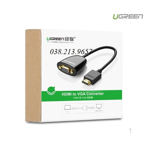 Bộ chuyển đổi HDMI sang VGA màu đen Ugreen (40253)