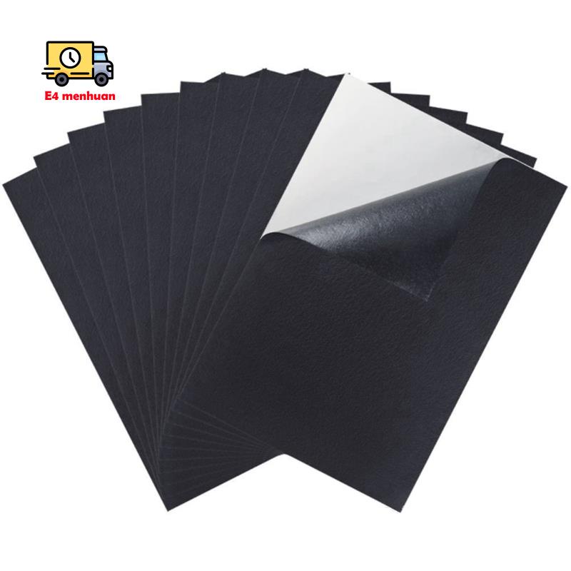 Set 10 Tấm Vải Nỉ Màu Đen Dán Lưng Tự Dính Chống Thấm Nước
