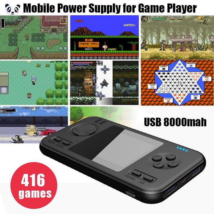 [Hàng xịn] Máy chơi game cầm tay cao cấp Game Power 416 trò chơi kiêm sạc pin dự phòng dung lượng 8000 mAh