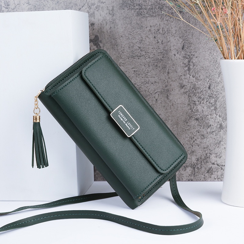 Túi Đeo Vai Đựng Điện Thoại Màu Trơn Đa Năng Thời Trang Dành Cho Nữ