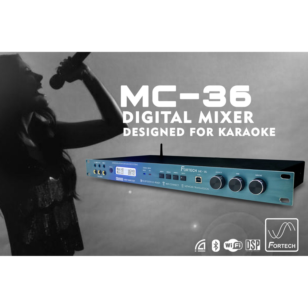 🔴 Vang số - Mixer digital karaoke Fortech MC-36 cao cấp, chống hú tuyệt đối, âm thanh đỉnh cao, công nghệ DANTE hiện đại