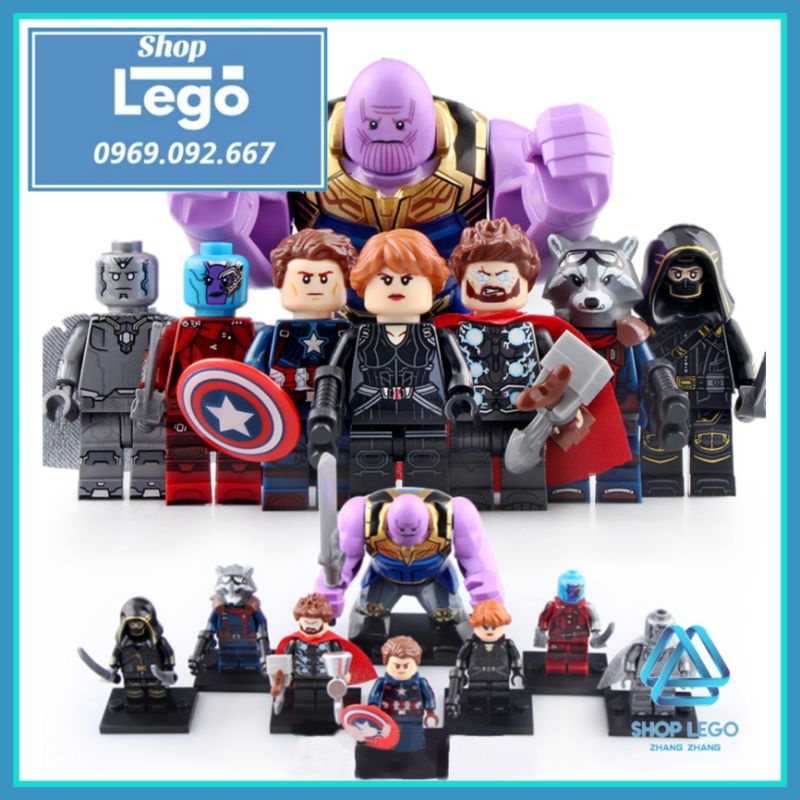 Xếp hình Thanos Nebula Thor Black Widow Vision Hawkeye Captain Avengers : Infinity War Lego Minifigures Koruit KT1025