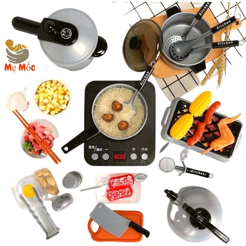 Đồ Chơi Nấu Ăn Kitchen Home 36 Món Kèm Bếp - Nhà Bếp Mini Cao Cấp An Toàn- Shop Mẹ Mốc ,NA36