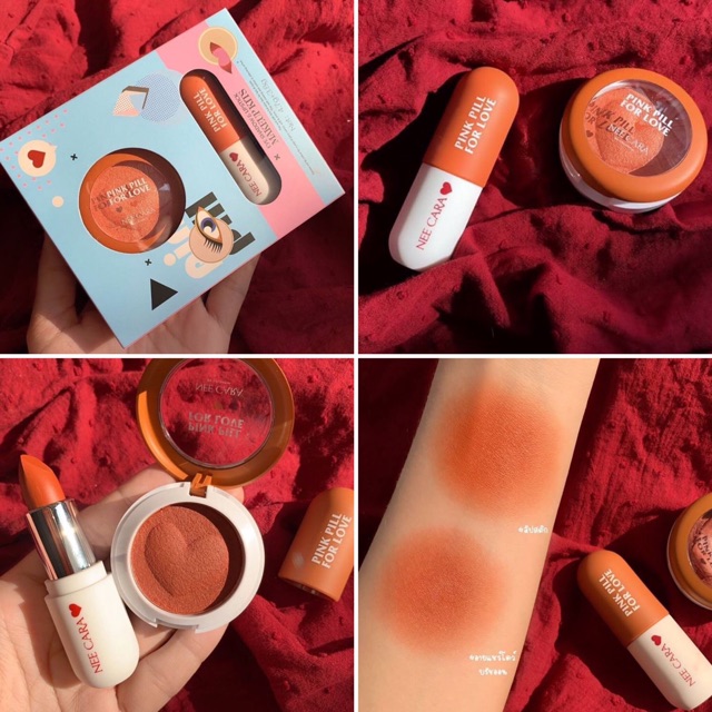 NEE CARA EYESHADOW & LIPSTICK - SON + MÀU MẮT KẾT HỢP MÁ HỒNG | BigBuy360 - bigbuy360.vn