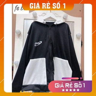 Áo Nỉ CLICK Đen Phối Tay trắng