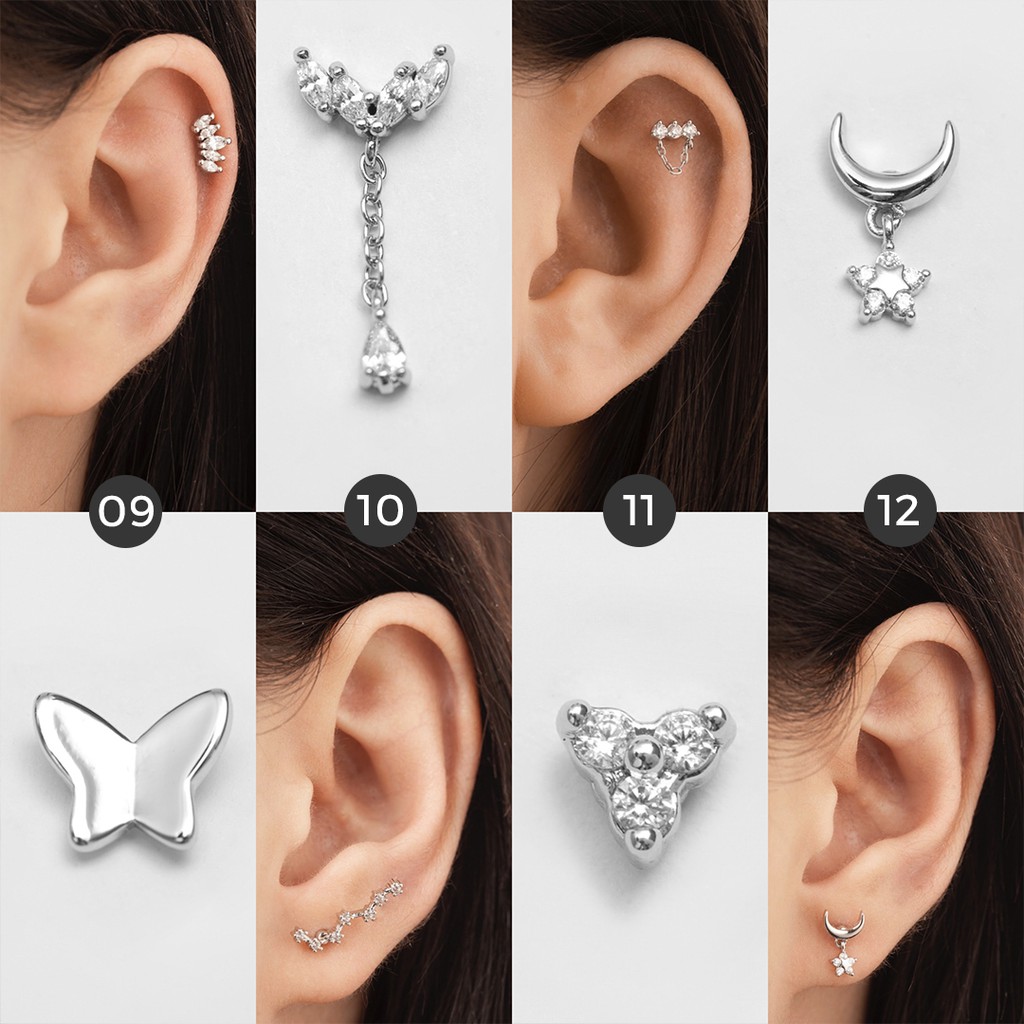 BST khuyên tai đá và hình Twinkle Stud ( giá 1 chiếc)