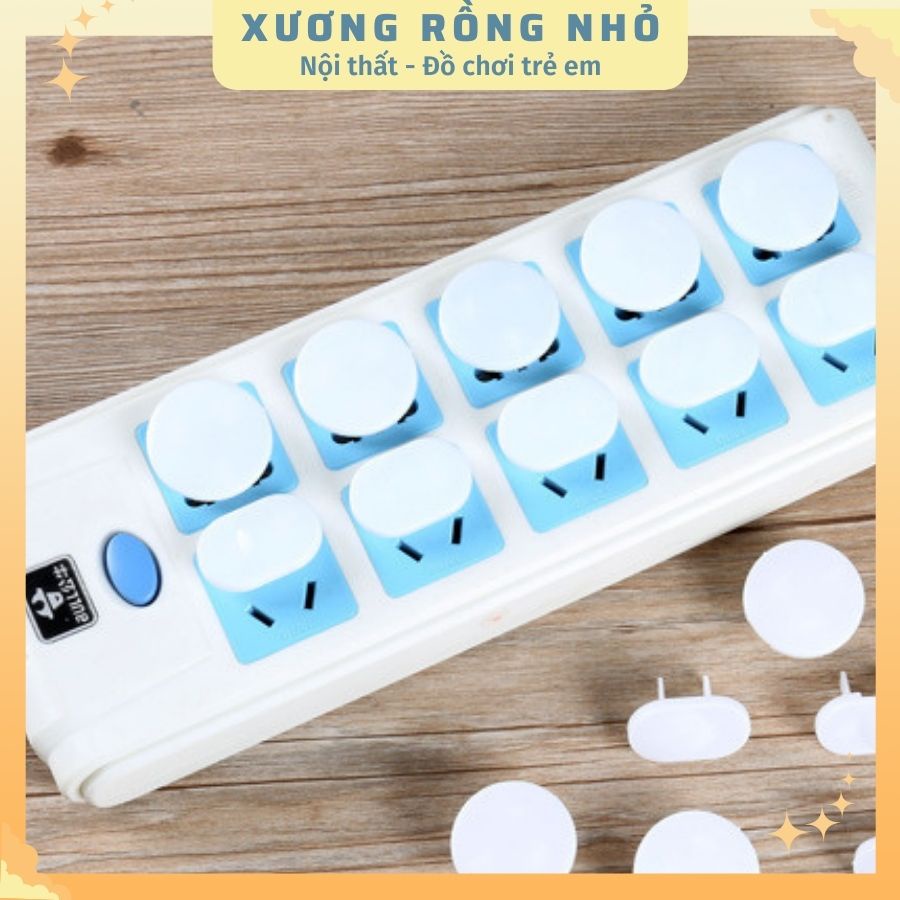 Set 10 Nút Bịt Ổ Điện Chống Cháy, Chống Giật An Toàn Cho Bé- Che Ổ Điện 2 Chân Cao Cấp-Xương Rồng Nhỏ