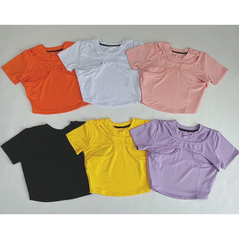 Áo Croptop Thể Thao Tập Gym Yoga Nữ - Áo Croptop Thể Thao Greentea Dáng Ôm Body, Chất Thun Cotton Mềm, Co Dãn