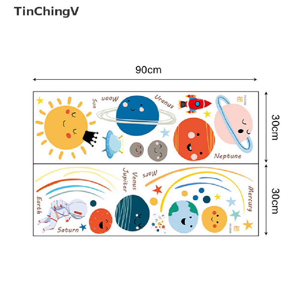 Hình dán tường hoạt hình các hành tinh trong hệ mặt trời trang trí nhà/ phòng cho bé