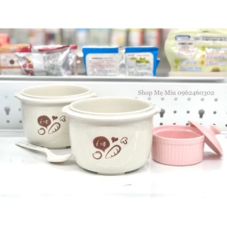 Thố sứ thay thế nồi nấu cháo chậm bear 0,8l kèm nắp sứ