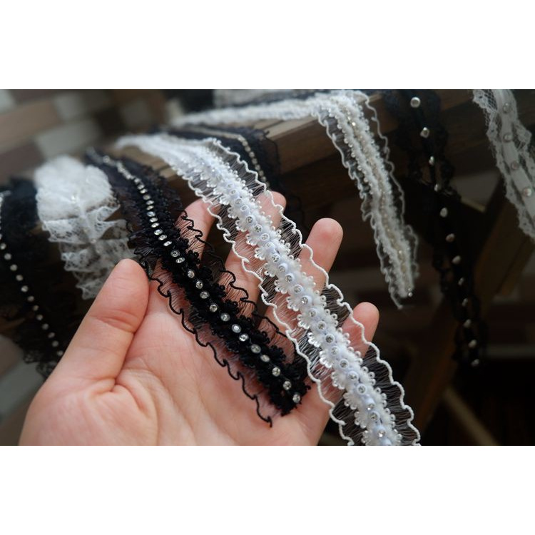 Vải Ren organza Không Co Giãn 2-4cm Dùng Làm Đồ Thủ Công