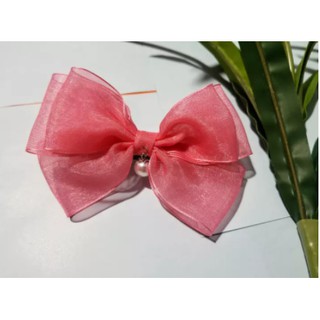 kẹp tóc nơ voan viền bản 4cm