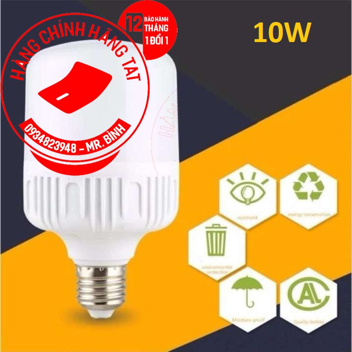 Bóng đèn Led trụ 10W cao cấp - Siêu sáng - Tiết kiệm điện (Trắng)