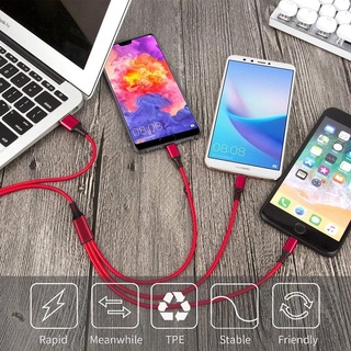 cáp sạc sạc 3 đầu micro usb/type c/