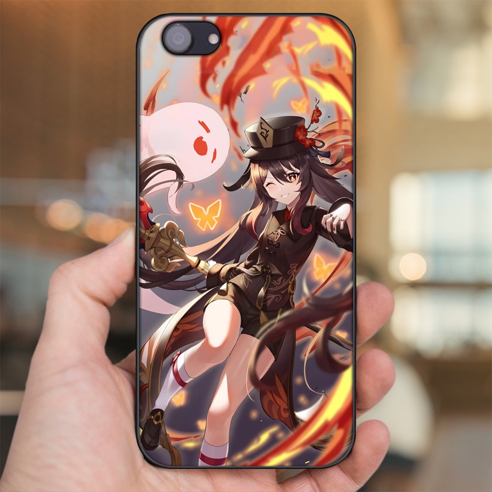 Ốp lưng Oppo F7 Youth viền đen in hình Hutao Genshin Impact