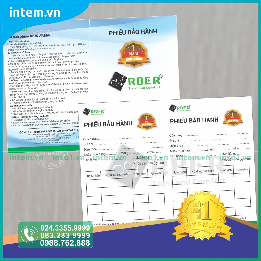 IN PHIẾU BẢO HÀNH SẢN PHẨM
