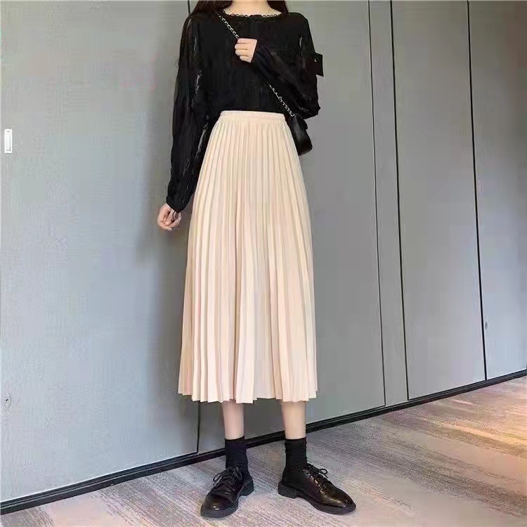 Chân váy dài SUXI lưng thun thời trang mùa xuân dành cho nữ