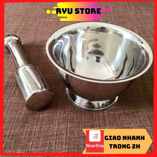 Bộ chày cối inox ❤️𝑭𝑹𝑬𝑬𝑺𝑯𝑰𝑷❤️Cối chày inox 304 cao cấp