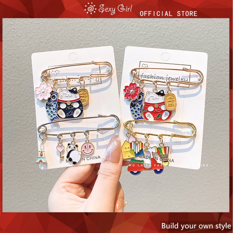 Ghim Cài Áo Họa Tiết Hoạt Hình Dễ Thương Phong Cách Nhật Bản