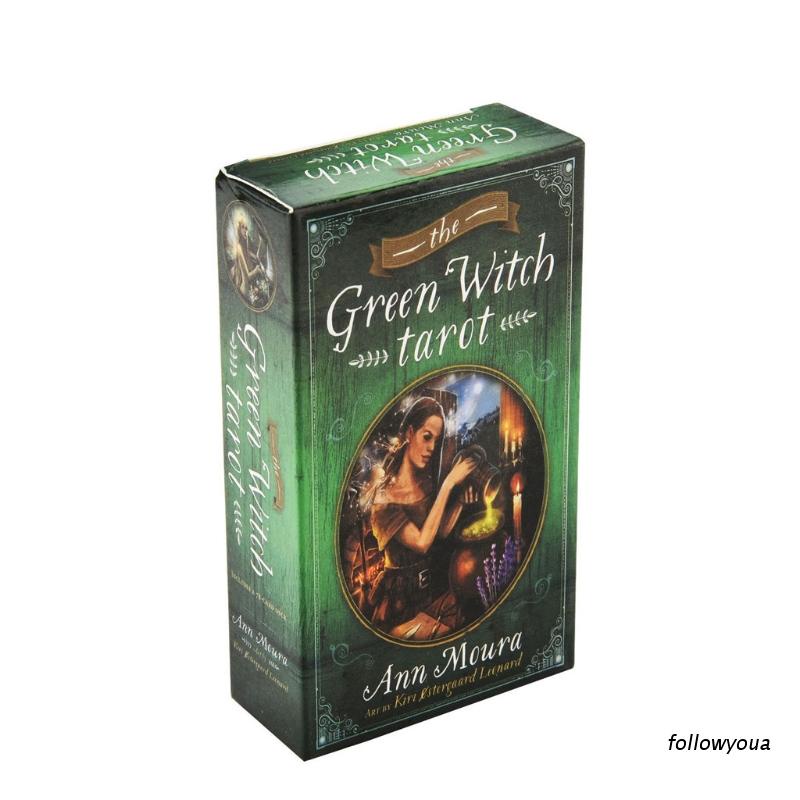 Bộ 78 Lá Bài Tarot Hình Phù Thủy Màu Xanh Lá Thẻ