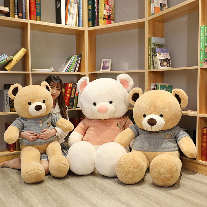 Gấu bông teddy áo len, thú bông to siêu đẹp, thú nhồi bông siêu to khổng lồ