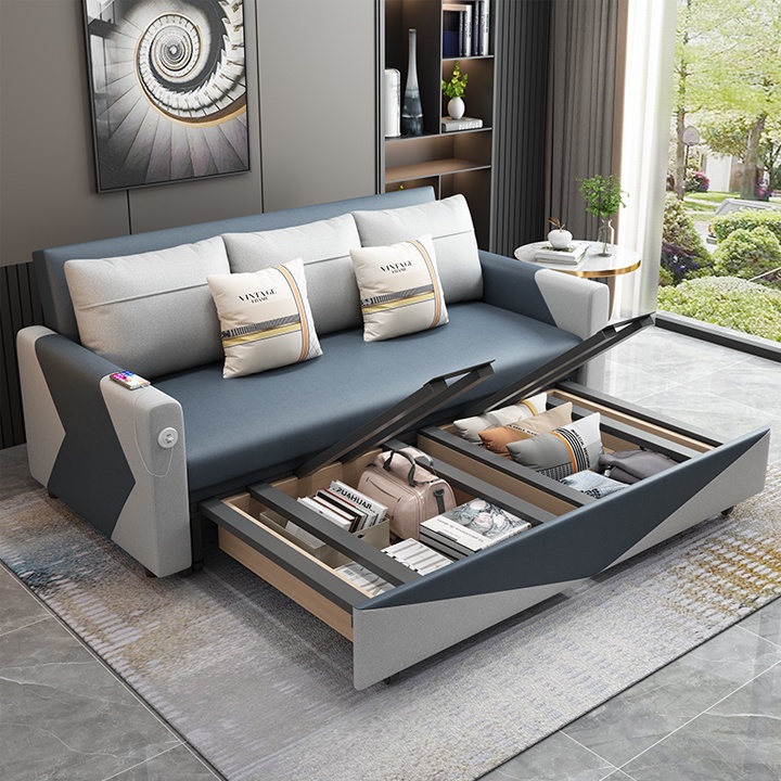 Giường Sofa Thông Minh Có Ngăn Chứa Đồ Đa Năng Cao Cấp - Giường Sofa Bed Tiện Lợi Sang Trọng M088