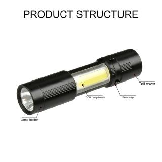COB Flashlight Mini LED Light AAA Lamp Camping Light Waterproof 4 Modes
