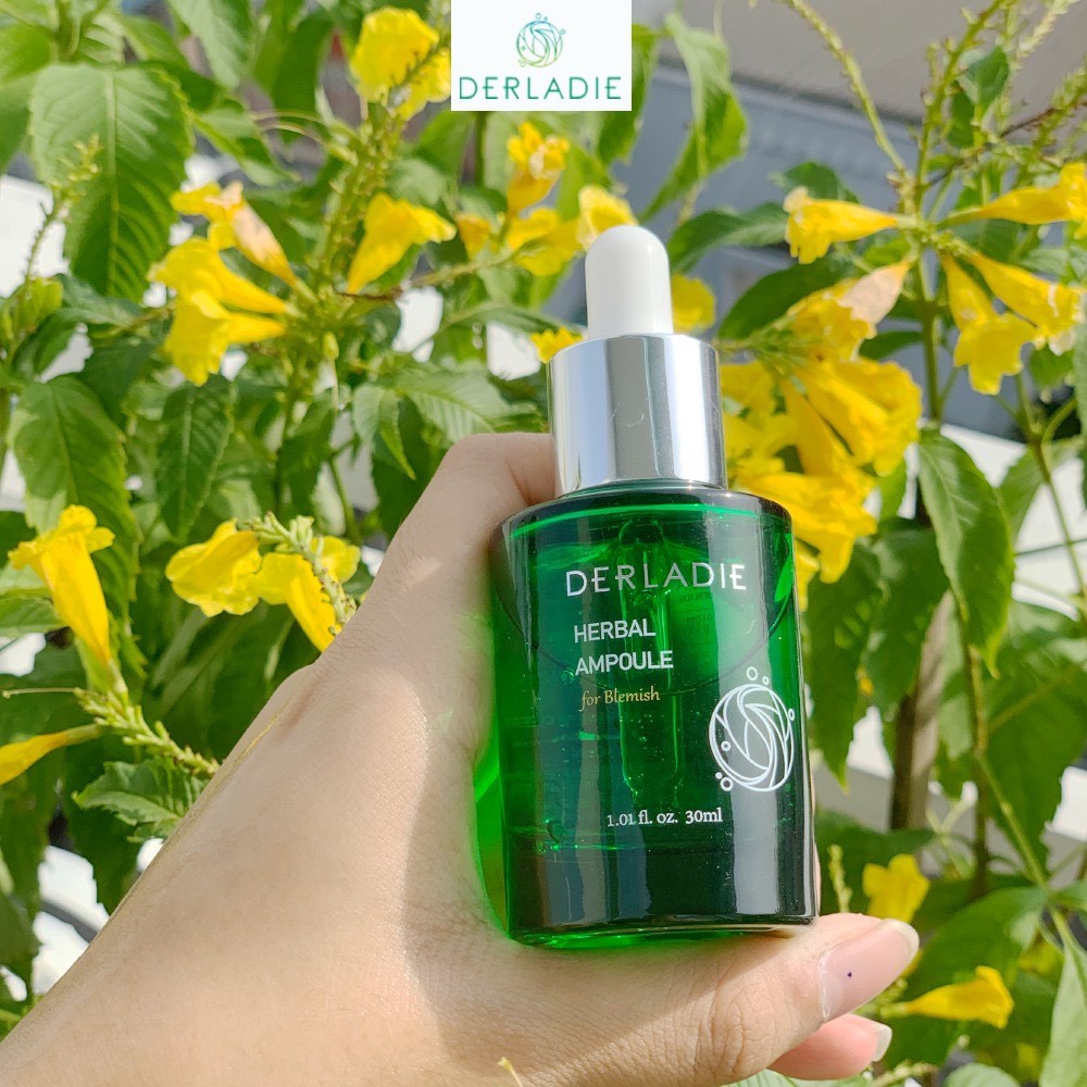 Serum Tràm Trà Derladie Tinh Chất Giảm Mụn Herbal Ampoule For Blemish Hết Mụn Sau 14 Ngày