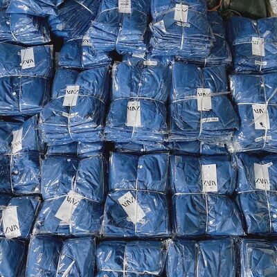 Áo sơ mi thô nến màu xanh - cam hottrend