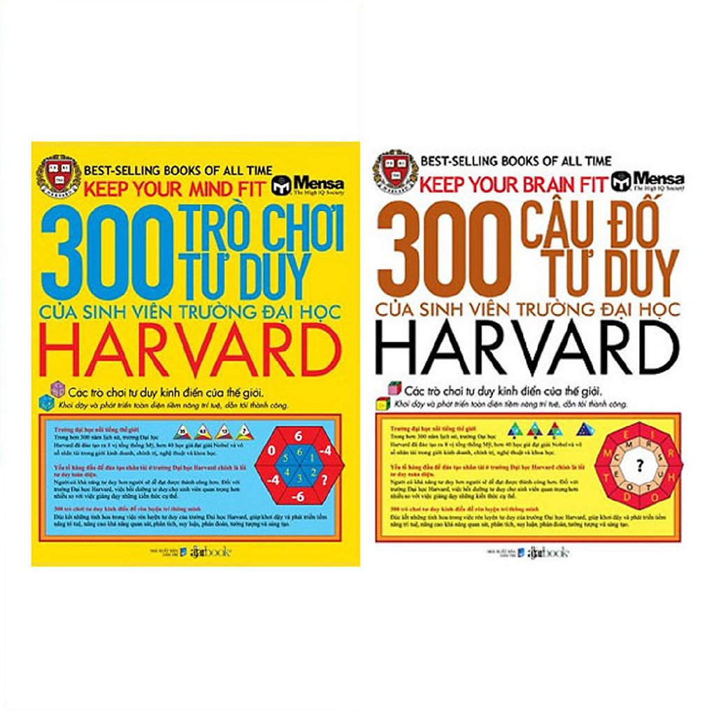 Sách - Combo 300 Trò Chơi Tư Duy và 300 Câu Đố Tư Duy Của Sinh Viên Trường Đại Học Harvard