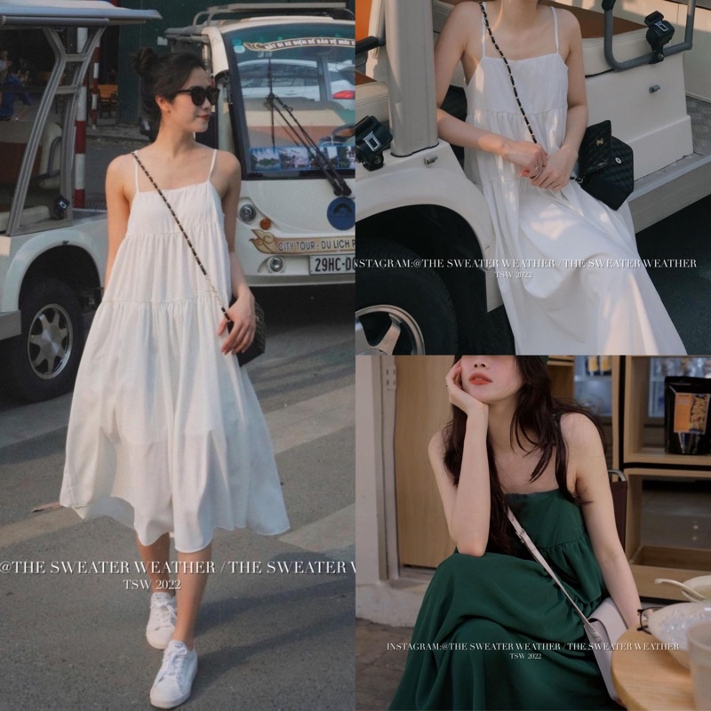 [Ảnh thật/Video] Váy Hai Dây Xinh Lady Dáng Rộng Chất Đẹp Hàng Quảng Châu