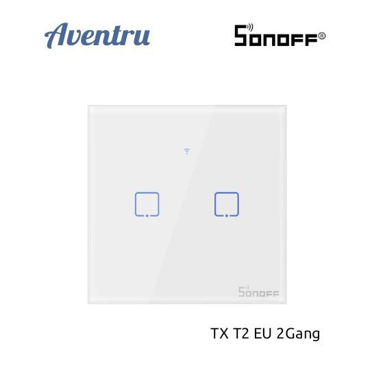 Công Tắc Cảm Ứng Thông Minh 9f Sonoff Touch Tx T2 Eu 2gang Wifi & Rf 433mhz